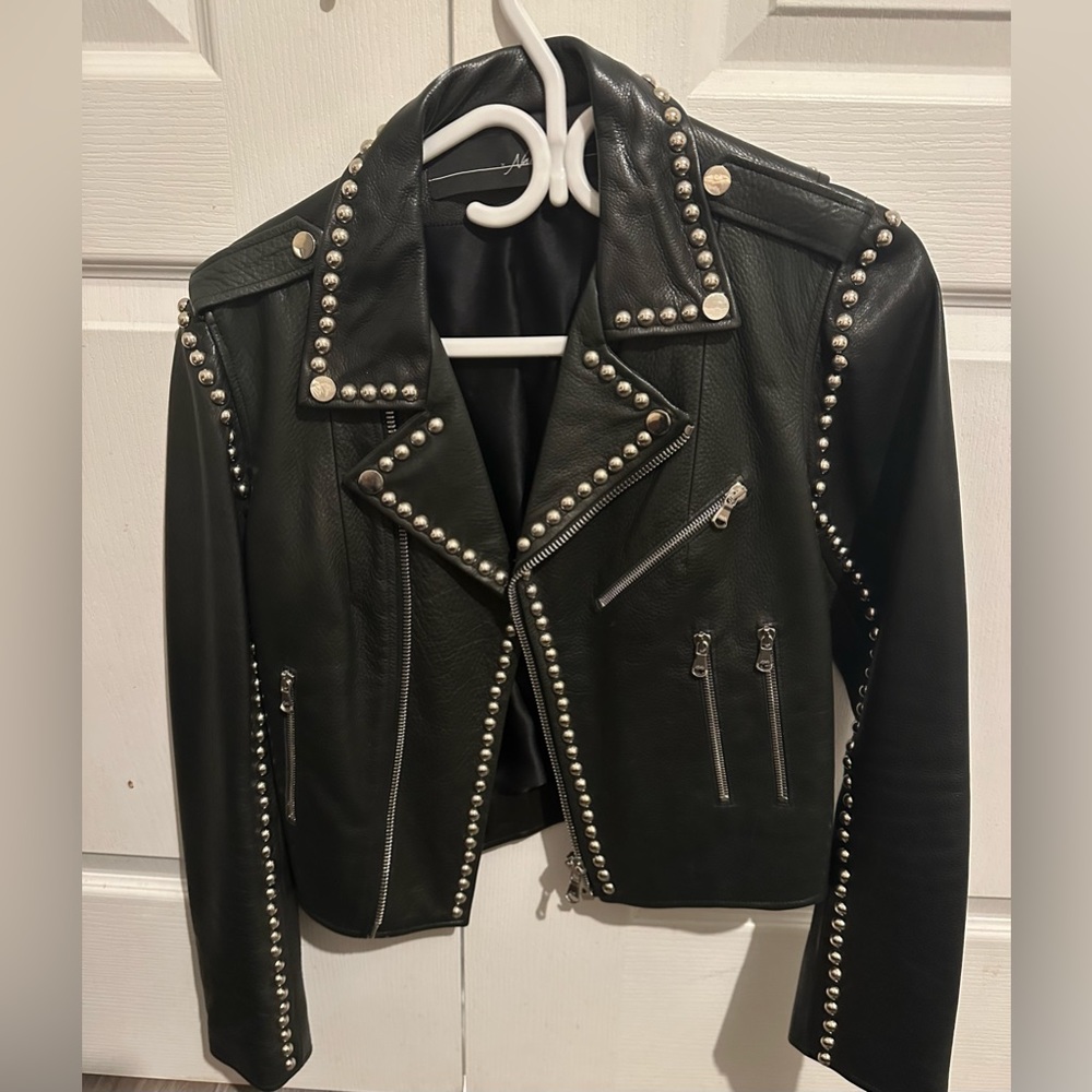 Bythenamesake custom studded leather  jacket
